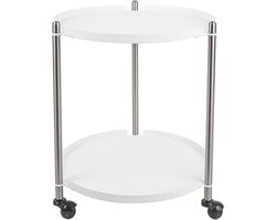 Leitmotiv Side table Thrill - Staal Nikkel, Wit - 42,5x52cm - Scandinavisch