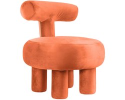 Leitmotiv Stoel Abrazo - Oranje - 58x58x67cm - Scandinavisch - Woonkamer - Slaapkamer