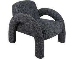 Leitmotiv Stoel Brazo Melange - Zwart - 88x74x74cm - Modern - Woonkamer - Slaapkamer