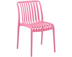 Leitmotiv Stoel Garbo - Helderroze - 58x41x79cm - Set van 4 - Modern - Woonkamer - Slaapkamer