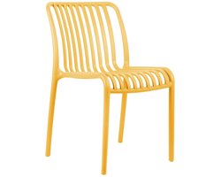 Leitmotiv Stoel Glee - Heldergeel - 58x42x79cm - 2 stuks - Scandinavisch - Woonkamer - Slaapkamer