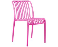 Leitmotiv Stoel Glee - Helderroze - 58x42x79cm - 2 stuks - Scandinavisch - Woonkamer - Slaapkamer