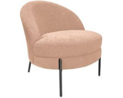 Leitmotiv Stoel Noble Teddy Curl - Beige - 75x73x73cm - Modern - Woonkamer - Slaapkamer