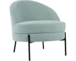 Leitmotiv Stoel Noble Teddy Curl - Blauw - 75x73x73cm - Modern