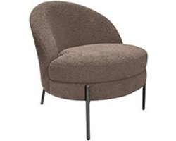 Leitmotiv Stoel Noble Teddy Curl - Grijs - 75x73x73cm - Modern - Woonkamer - Slaapkamer