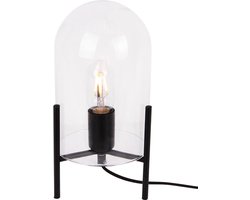 Leitmotiv Tafellamp Glass Bell - Helder, Zwart frame - 30x16cm - Scandinavisch