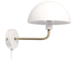 Leitmotiv Wandlamp Bonnet - Metaal Wit - Ø20x18cm - Binnen Modern