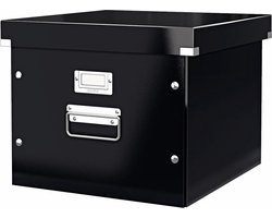 Leitz Click & Store Opbergdoos voor Hangmappen - Archiefdoos tot A3 Formaten - 35.7 x 28.5 x 36.7cm (BxHxD) - Ideaal voor Kantoor en Thuiswerken - Zwart