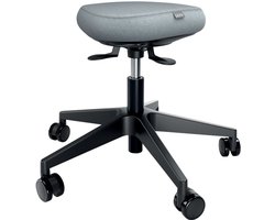 Leitz Ergo Actieve Zitkruk met Wieltjes en Comfort Wiebelkussen - Ergonomische Zadelkruk - In Hoogte Verstelbaar - Zwart