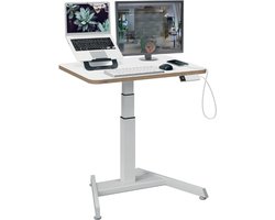 Leitz Ergo Elektrisch Sta-bureau Klein met Slimme Sta-Herinnering, Ergonomisch Sta-bureau, Draagvermogen tot 80 kg, Kabelmanagementlade, 80 cm x 60 cm, Ergo Assortiment, Wit