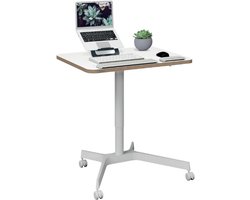Leitz Ergo Zit Sta Bureau - In Hoogte Verstelbare Stehtisch - Wit - Ergonomisch Werkstation Voor Thuis En Kantoor - Modern Minimalistisch Design