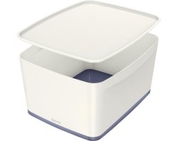 Leitz MyBox  Opbergdoos met Deksel - Opberger/Sorteerbakje voor Thuiskantoor - Grijs/Wit - 1 Stuk