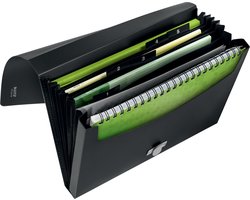 Leitz Recycle Projectmap A4 - met 5 Vakken - 80% Gerecycled Post-consumer Plastic - Zwart