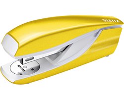 Leitz WOW Bureau Nietmachine - Nietcapaciteit Van 30 Vel - Inclusief Nietjes - Ideaal Voor Thuiskantoor - Geel
