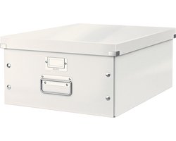 Leitz WOW Click & Store Grote Opbergdoos - 85% Gerecycled Karton - Voor A3 Formaten - 36.9 x 48.2 cm (BxD) - Wit