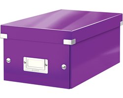 Leitz WOW Click & Store Kartonnen Opbergdoos - 84% Gerecycled Karton - 21 x 15 x 35.2 cm (BxHXD) - Ideaal voor Thuiswerkplek - Paars