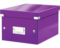 Leitz WOW Click & Store Kleine Opbergdoos - 84% Gerecycled Karton - 22 x 28.2 cm (BxHxD) - voor A5 Formaten - Paars