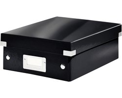 Leitz Wow Click & Store Kleine Opbergdoos - 84% Gerecycled Karton - Ruimtebesparende Sorteerdoos Met Vakjes - 22 x 10 x 28.2 Cm (BxHxD) - Zwart