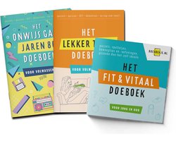 Lekker Thuis + Onwijs Gaaf Jaren 80 + Fit & Vitaal - doeboeken voor volwassen - puzzels varia, detectives, activiteiten - voordeeltrio, brievenbus cadeau
