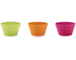 Lékué Bakvorm Muffins ø 10 cm - Set van 6 - Siliconen - Mixed