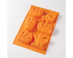 Lékué bakvorm uit silicone voor 6 Halloween cakejes oranje 30x19.5x3.8cm