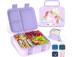Lekvrije Bento Lunchbox voor Kinderen met Meerdere Compartimenten - Draagbare Snackbox voor School en Werk
