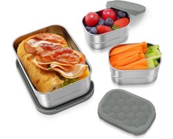 Lekvrije RVS Lunchbox met Siliconen Deksel voor Snacks en Maaltijden