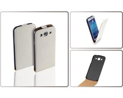 LELYCASE Premium Flip Case Lederen Cover Bescherm  Hoesje Samsung Galaxy Mega 5.8 i9150 Creme