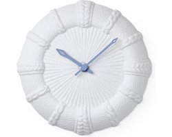 Lemnos Wandklok White Ceramic Trace Face Blauw