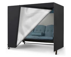 Lemonbest Schommelbankhoes 220 x 170 x 125 cm - Waterdichte Beschermhoes Voor 3-zits Tuinschommel - UV-bestendig - Zwart