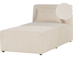 LEMVIG - Chaise longue - Lichtbeige - Corduroy