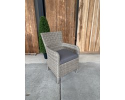 Lena dining hoge rug tuinstoel | wicker | Mix beige | Min afname 2st