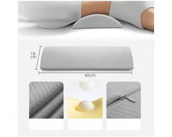 Lendensteunkussen - verlicht rugpijn - Bedrugkussen - voor zijslapers en rugslapers - Wigvormig kussen - Bedkussen