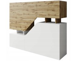Lendo Double - Dressoir - Wit/Eiken - Minimalistisch - 120cm