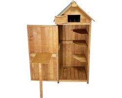 Lendo Online Gereedschapsschuur - Gereedschapskast - Tuinkast - Tuinschuur - Tuingereedschapskast - 74,5x50x180 cm - vurenhout - bruin