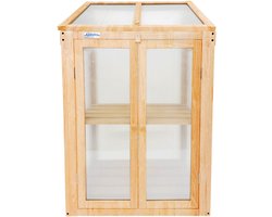 Lendo Online Kweekkas - Broeikas - Tuinkas - Kweekbak - Kas - Serre - 60x49x97,5 cm - vurenhout met pc platen - Naturel