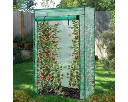Lendo Online Tomatenkas met PE waterdichte hoes 100x50x150cm staal groen - Tuinkas - Broeikas - Kas - Serre - Kweekkas - Foliekas - Groentekas