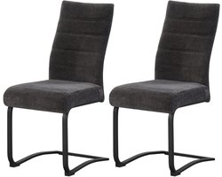 Leni stoel set van 2 in antraciet - Moderne design fauteuils - 43cm