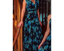 Lenka gebloemt jurk blauw