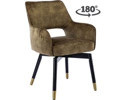 Lenno Armstoel - fabric Adore 16 Forest green (draaibaar)