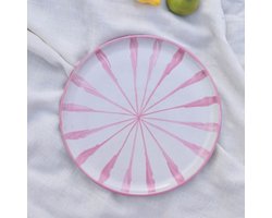 Lenta Living - Dinerbord Granada streep roze 28cm - Dinerborden