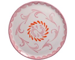 Lenta Living - Dinerbord PXLL roze met oranje ikat 29cm - Dinerborden