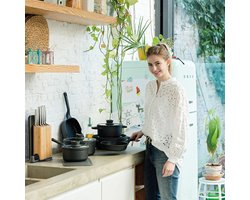 LEO Grillpan antikleef Stone - Ø 26cm - Grijs - PFAS-vrij