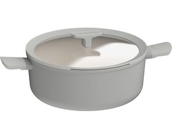 LEO Kookpot antikleef met deksel Balance Moonmist - Ø 28cm - Grijs - PFAS-vrij