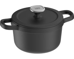 LEO Kookpot met deksel Graphite Cast iron - Ø 20cm - Zwart - PFAS-vrij