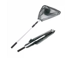 LEO Schepnet - Visnet - Telescoop schepnet - Driehoek - Opvouwbaar - Net - Aluminium - 37 cm - 173 cm - Vissen - Zwembad - Vijver - Groen