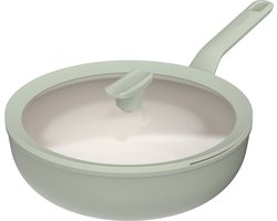 LEO Wokpan antikleef met deksel Balance Sage - Ø 28cm - Groen - PFAS-vrij