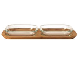 Leonardo Gusto Serveerplateau met 2 schaaltjes - 35x19 cm