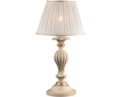 Leonardo - Ivoor en goud houten lamp 1 lichts met lampenkap dm.35 H.62 - Ø35 - BL180-LM-AV