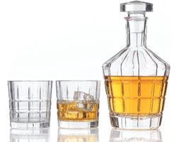 Leonardo Spiritii whiskeykaraf met 2 glazen